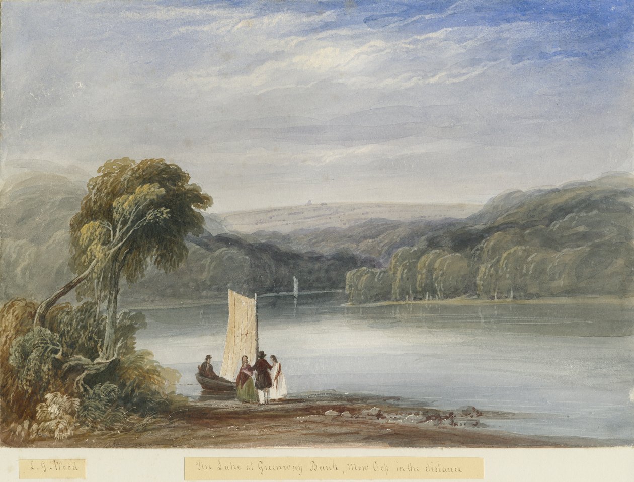 Greenway Bank - Lake: akvarellimaalaus ja [c 1830-1840] (maalaus) tekijältä Lewis John Wood