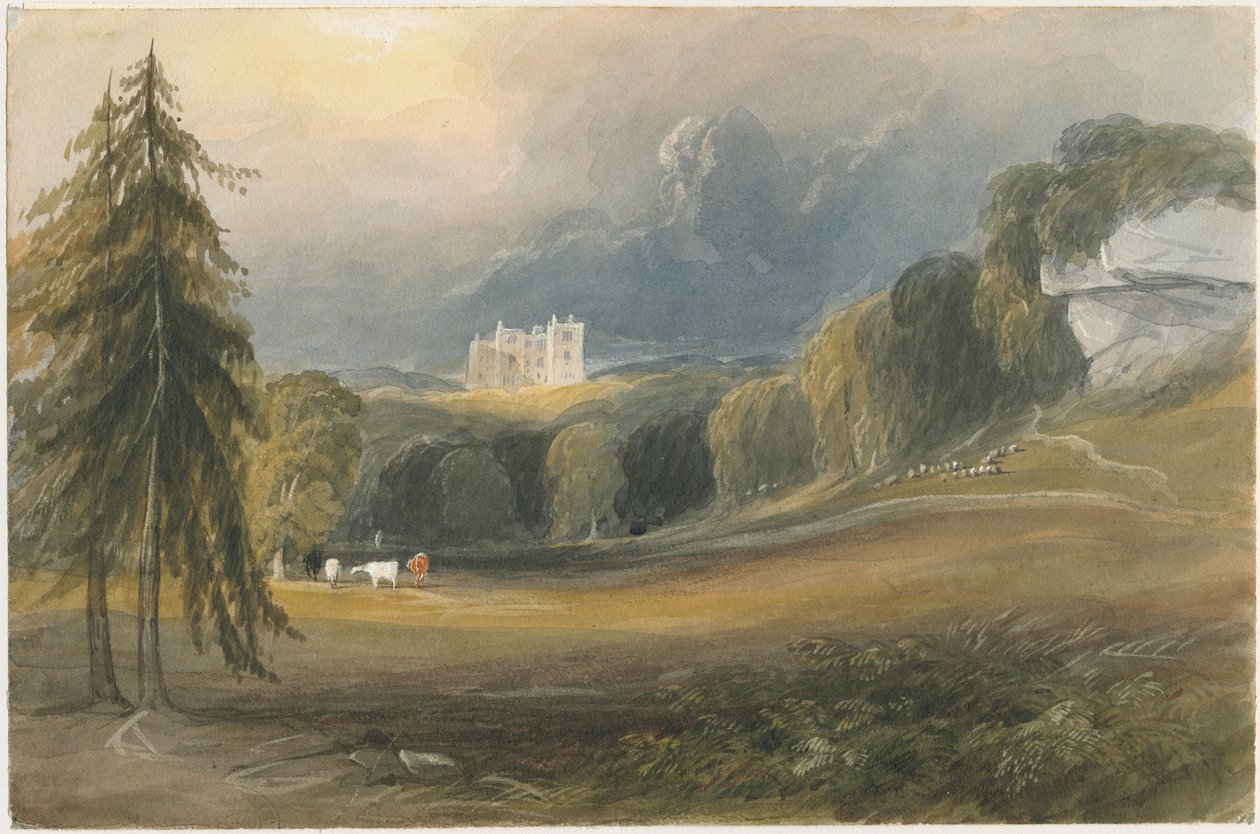 Wootton Lodge: akvarellimaalaus ja [c 1830-1840] tekijältä Lewis John Wood