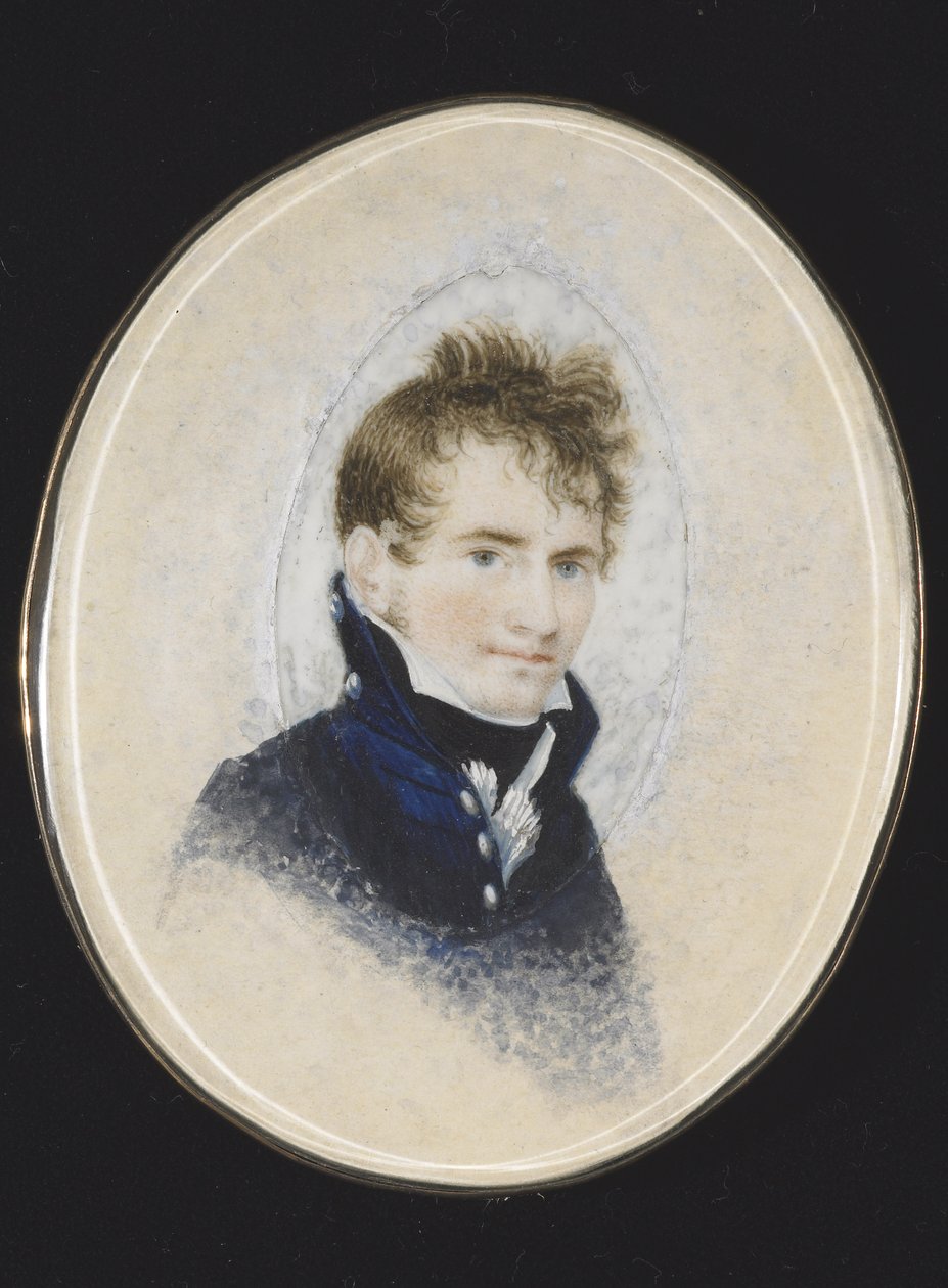 Paul Peckhamin muotokuva, n. 1810-20 (akvarelli norsunluulla) tekijältä Lewis Peckham