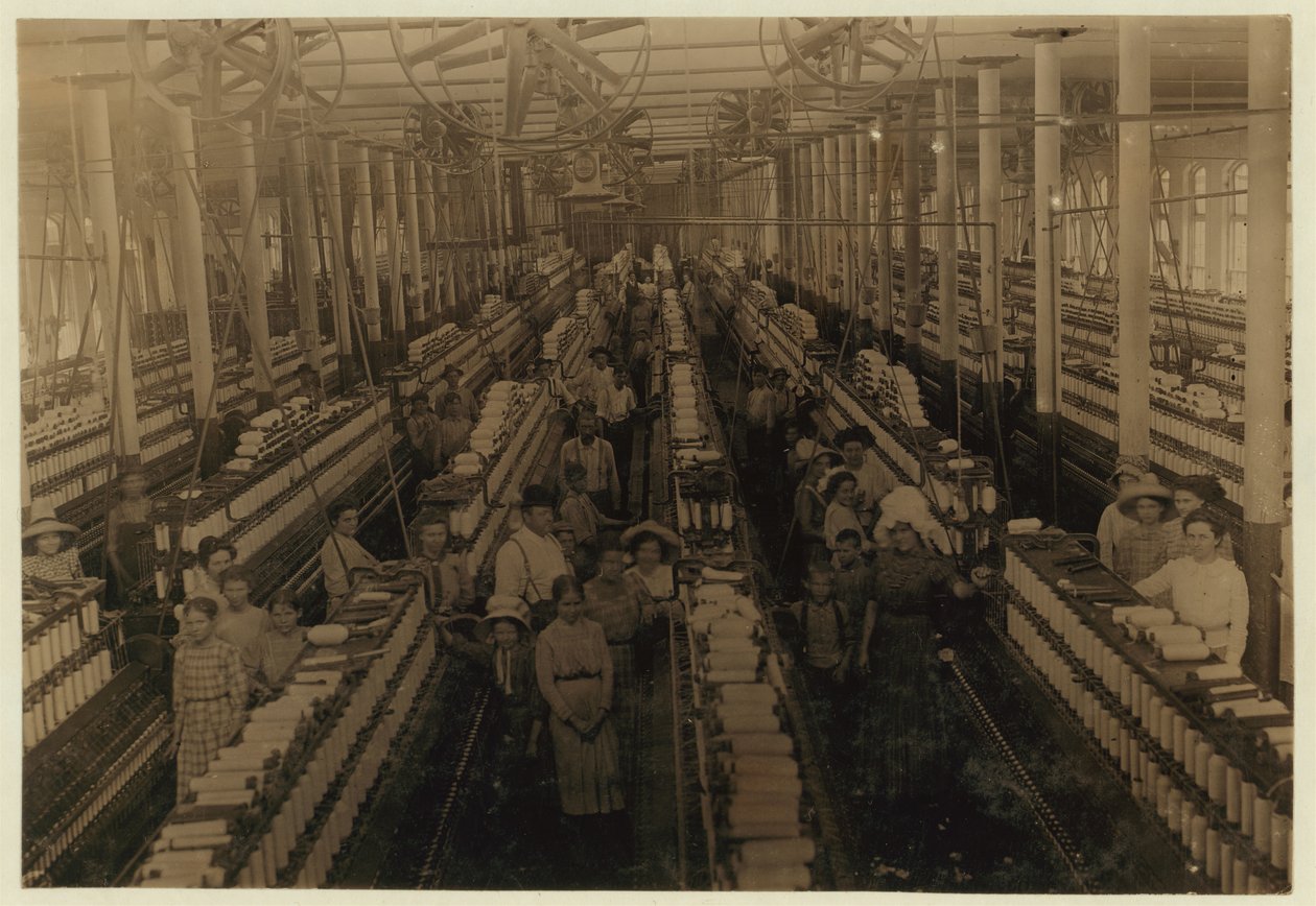 Lapset työskentelevät kehruuhuoneessa Magnolia Cotton Millsissa Mississippissä, 1911 tekijältä Lewis Wickes Hine