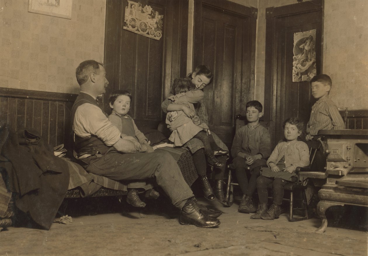 Alfred Benoitin koti New Bedfordissa, Massachusettsissa. Hän oli Bennett Millin lakaisija ja yksi 11 lapsesta, 1912. tekijältä Lewis Wickes Hine