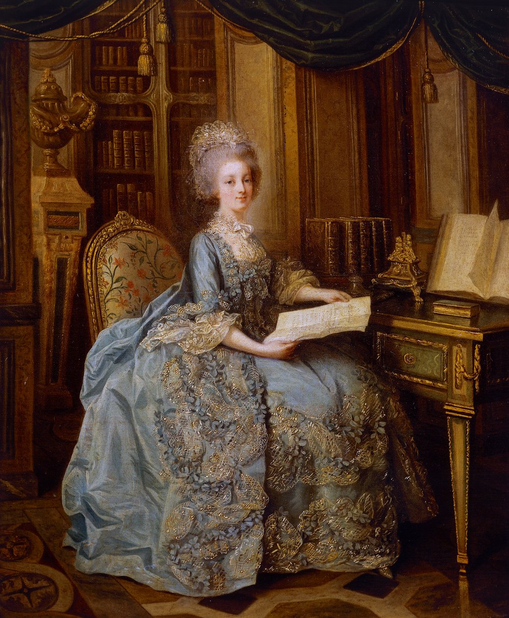 La Petite Reine tai Madame Sophien muotokuva, n. 1770-1774 (öljy kankaalle) tekijältä Lié Louis Périn Salbreux