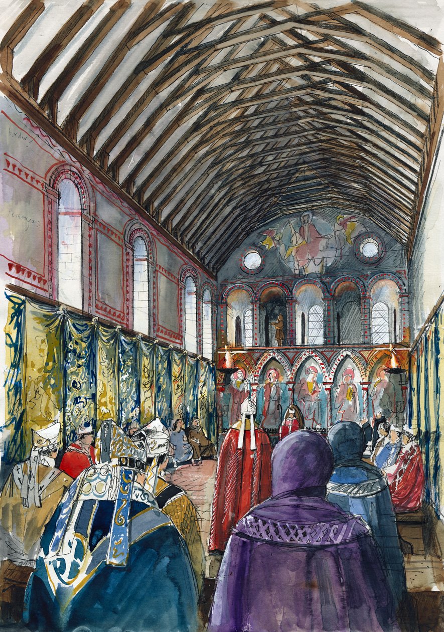 East Hall of Wolvesey Castle, Vanha piispanpalatsi, c1160, 2000-luku tekijältä Liam Wales