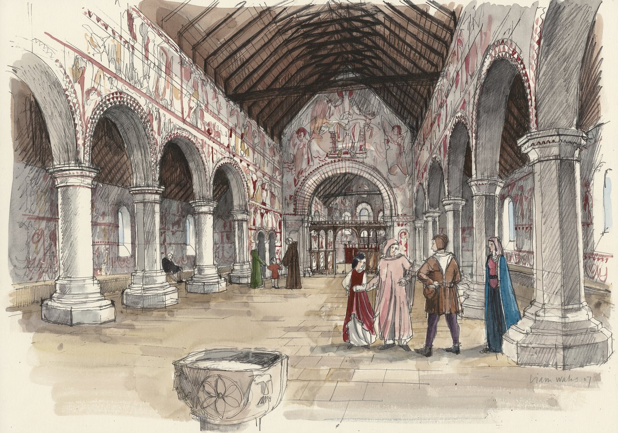 Pyhän Pietarin kirkko, Barton-upon-Humber, Lincolnshire (vesiväri paperille) tekijältä Liam Wales