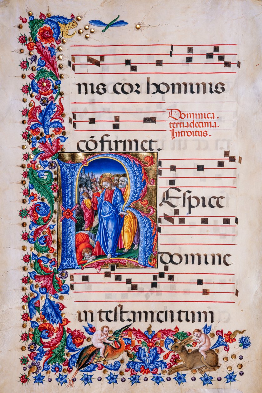 Piccolomini-kirjasto: kuorokirja, turska. 24.9, jj. 67v Liberale da Veronan teoksella "Healing of the Lepra" (noin 1445 - 1527/9). tekijältä Liberale da Verona