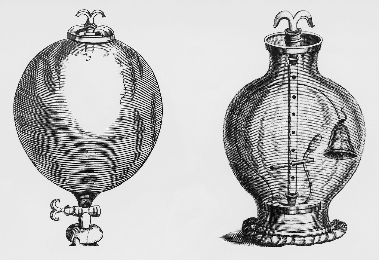 Ilmapumppu, Robert Boylen (1627-1691) kokeilu, kaiverrus tekijältä Unbekannt Unbekannt
