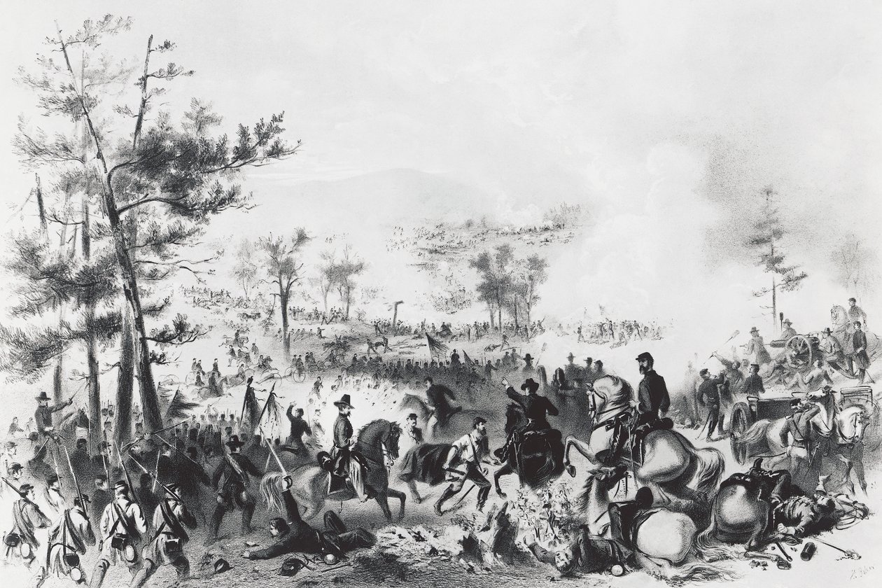 Gettysburgin taistelu, George Gordon Meaden johtamien unionin joukkojen voitto ja kenraali Robert Edward Leen tappio 1.–3. tekijältä Unbekannt Unbekannt
