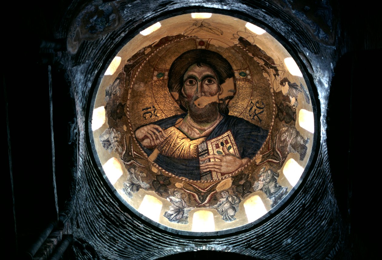 Christ Pantocrator, Panagia Parigoritissan kirkon sisäkupoli, Arta, Epirus, Kreikka tekijältä Unbekannt Unbekannt