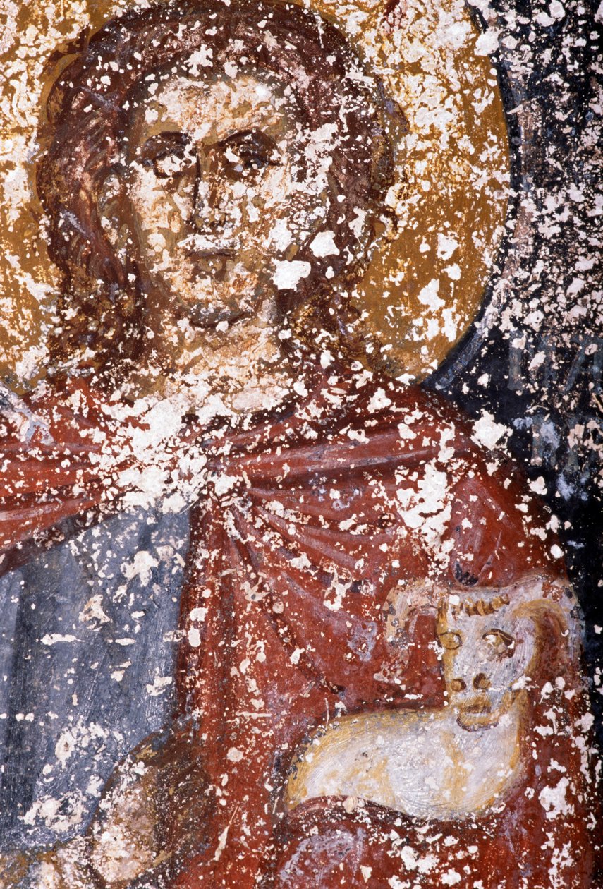 Kristus, fresko bysanttilaisessa Sotiras Christoksen kirkossa, Vlithias, Kreeta, Kreikka (kuva) tekijältä Unbekannt Unbekannt