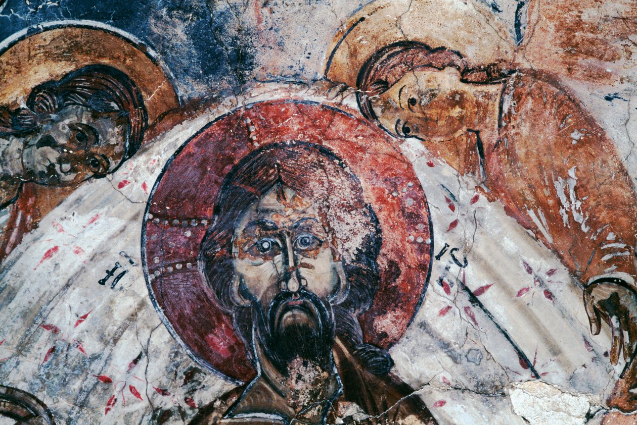 Kristus, fresko bysanttilaisessa Pyhän Yrjön kirkossa, Komitades, Kreeta, Kreikka (kuva) tekijältä Unbekannt Unbekannt