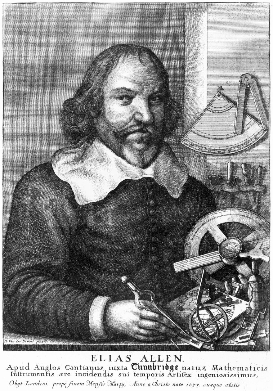 Elias Allen, matemaatikko ja instrumenttien valmistaja, n. 1630 tekijältä Unbekannt Unbekannt
