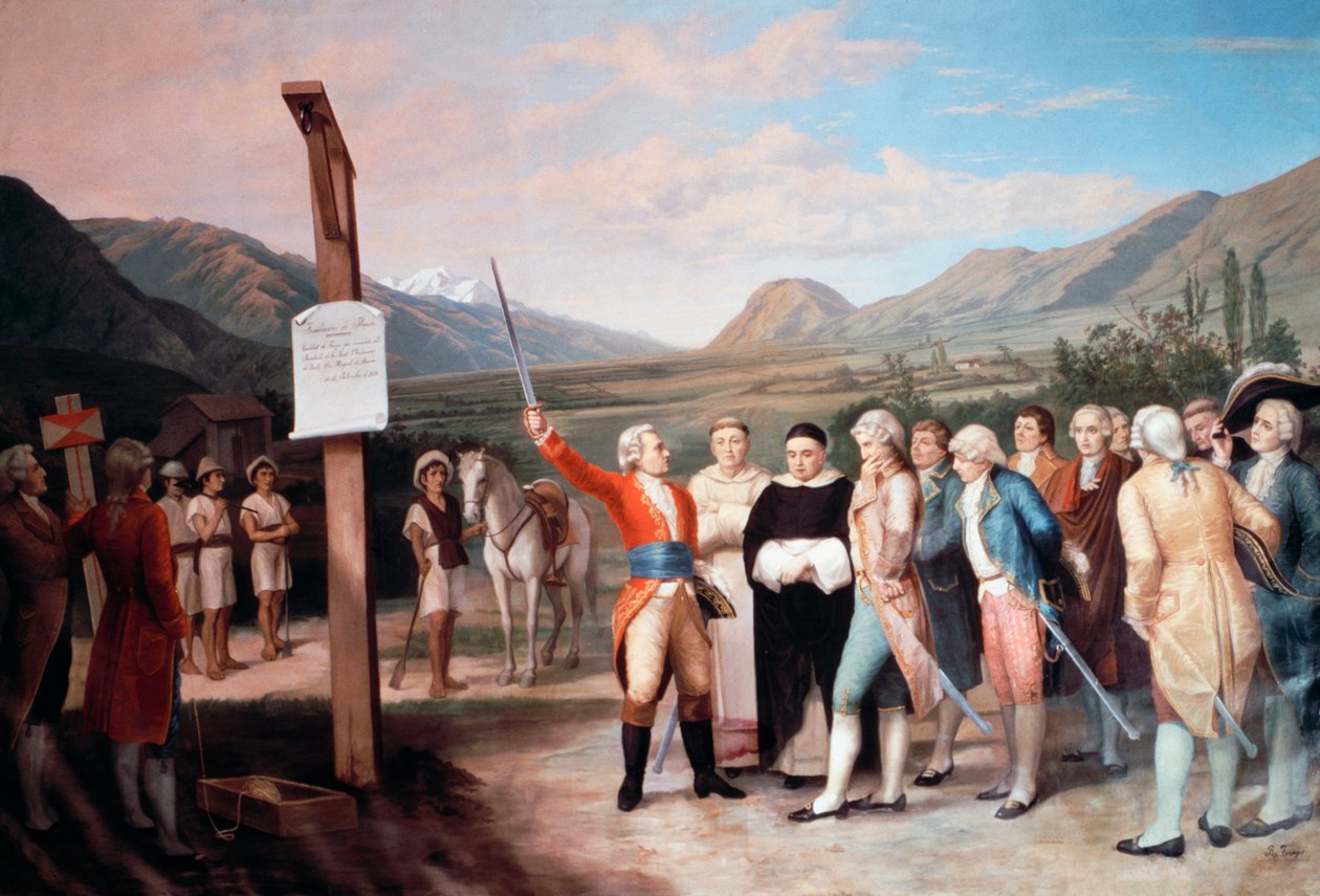 Cristobal de Troya perusti Ibarradan kaupungin vuonna 1606, Ecuador tekijältä Unbekannt Unbekannt