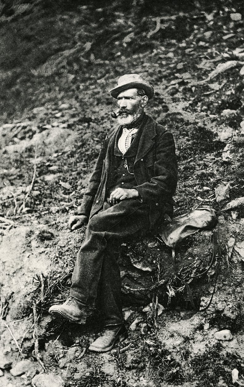 Jean-Antoine Carrel (1829-1890 Valtournenche), Aostan laakson vuorikiipeilijä, joka nousi ensimmäisen kerran Matterhornin huipulle Italian puolelta 16. elokuuta tekijältä Unbekannt Unbekannt
