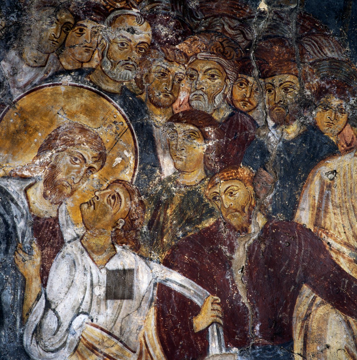 Jeesus ja apostolit, freskot Panagia Antifonitrian luostarissa, Myriokefala, Kreeta, Kreikka (kuva) tekijältä Unbekannt Unbekannt