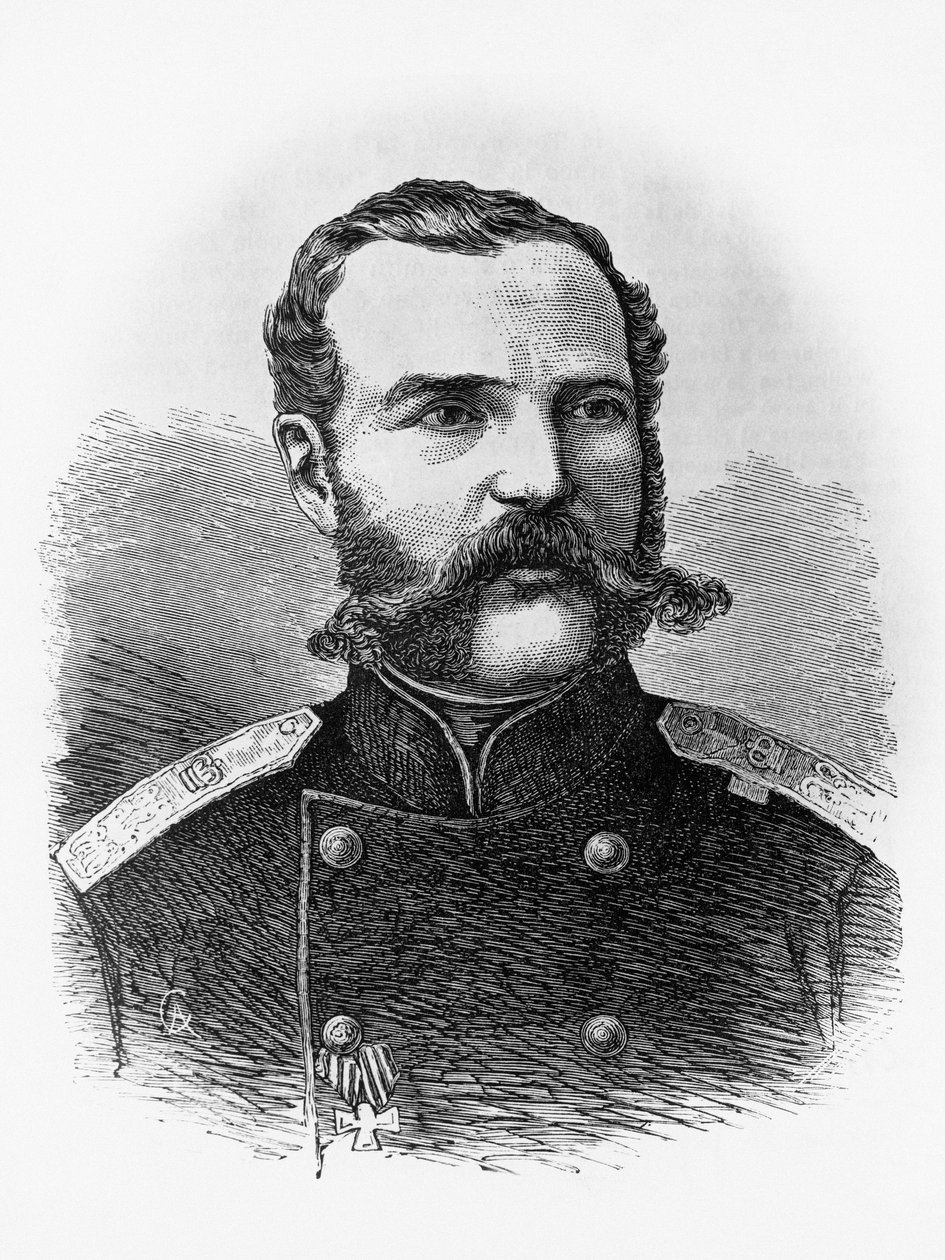 Aleksanteri II Romanovin (1818-1881), Venäjän tsaarin muotokuva vuodelta 1855, kaiverrus tekijältä Unbekannt Unbekannt