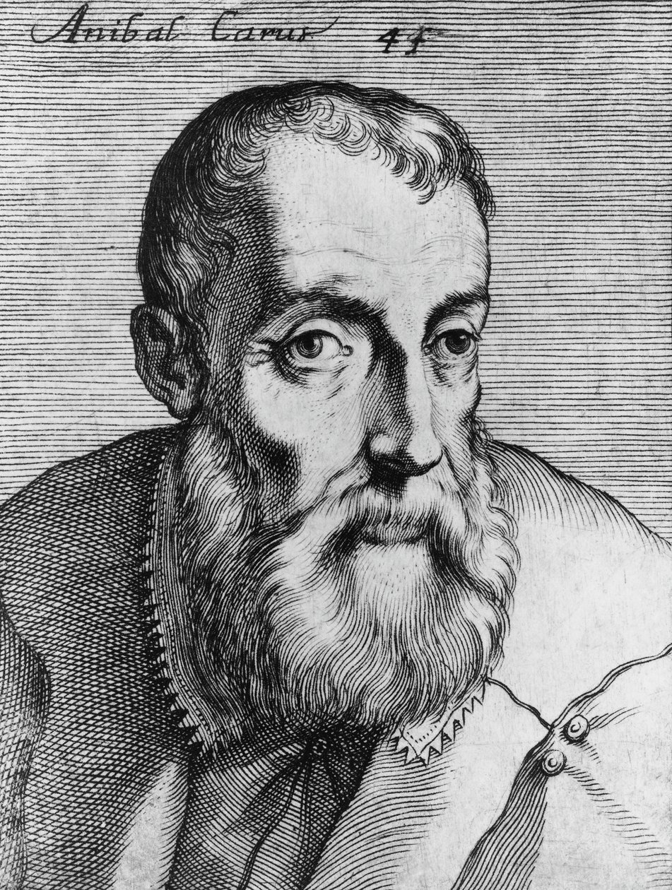 Annibale Caron (1507-1566), italialaisen runoilijan, näytelmäkirjailijan ja kääntäjän muotokuva, kaiverrus tekijältä Unbekannt Unbekannt