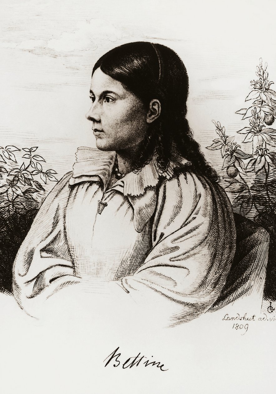 Muotokuva Bettina Brentano von Arnimista (1785-1859) tekijältä Unbekannt Unbekannt