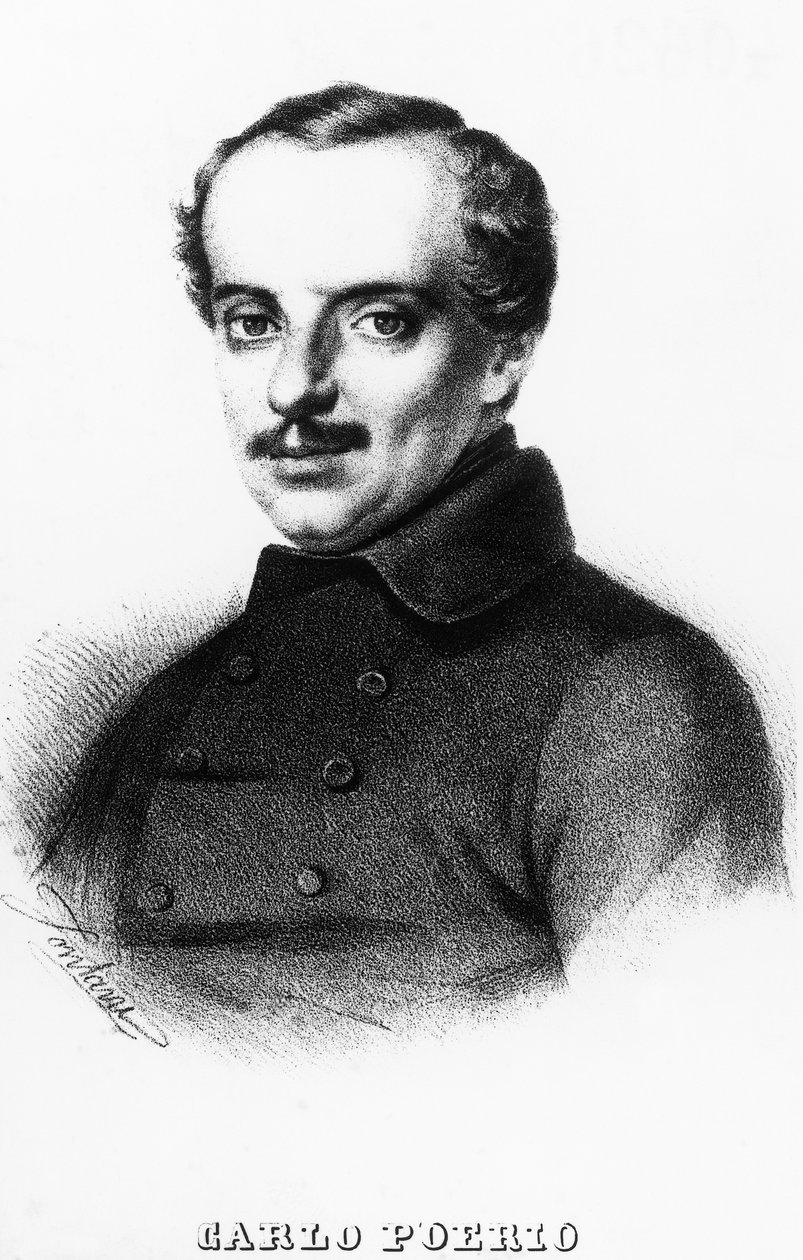 Italian patriootin ja poliitikon Carlo Poerion (1803-1867) muotokuva, kaiverrus tekijältä Unbekannt Unbekannt
