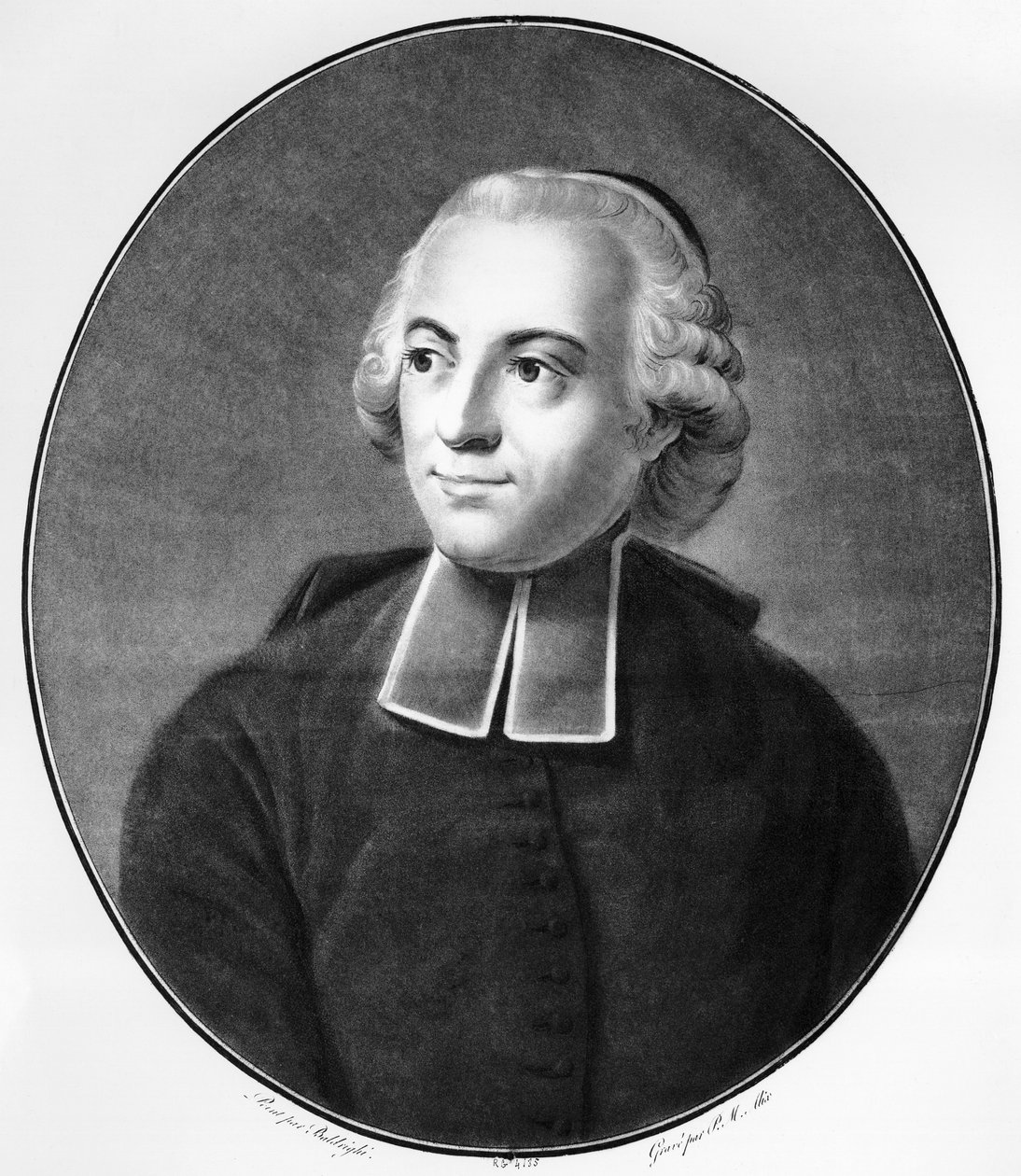 Muotokuva Etienne Bonnot de Condillacista (1714-1780), ranskalaisesta taloustieteilijästä, filosofista ja epistemologista, joka opiskeli muun muassa psykologiaa ja mielenfilosofiaa, kaiverrusta tekijältä Unbekannt Unbekannt