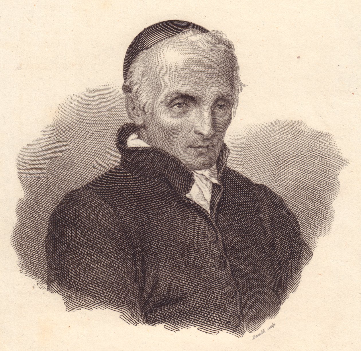Italian uskonnollisen ja teologin Ottavio Giovanni Battista Assarottin (1753-1829) muotokuva, Bonaldin kuparikaiverrus tekijältä Unbekannt Unbekannt
