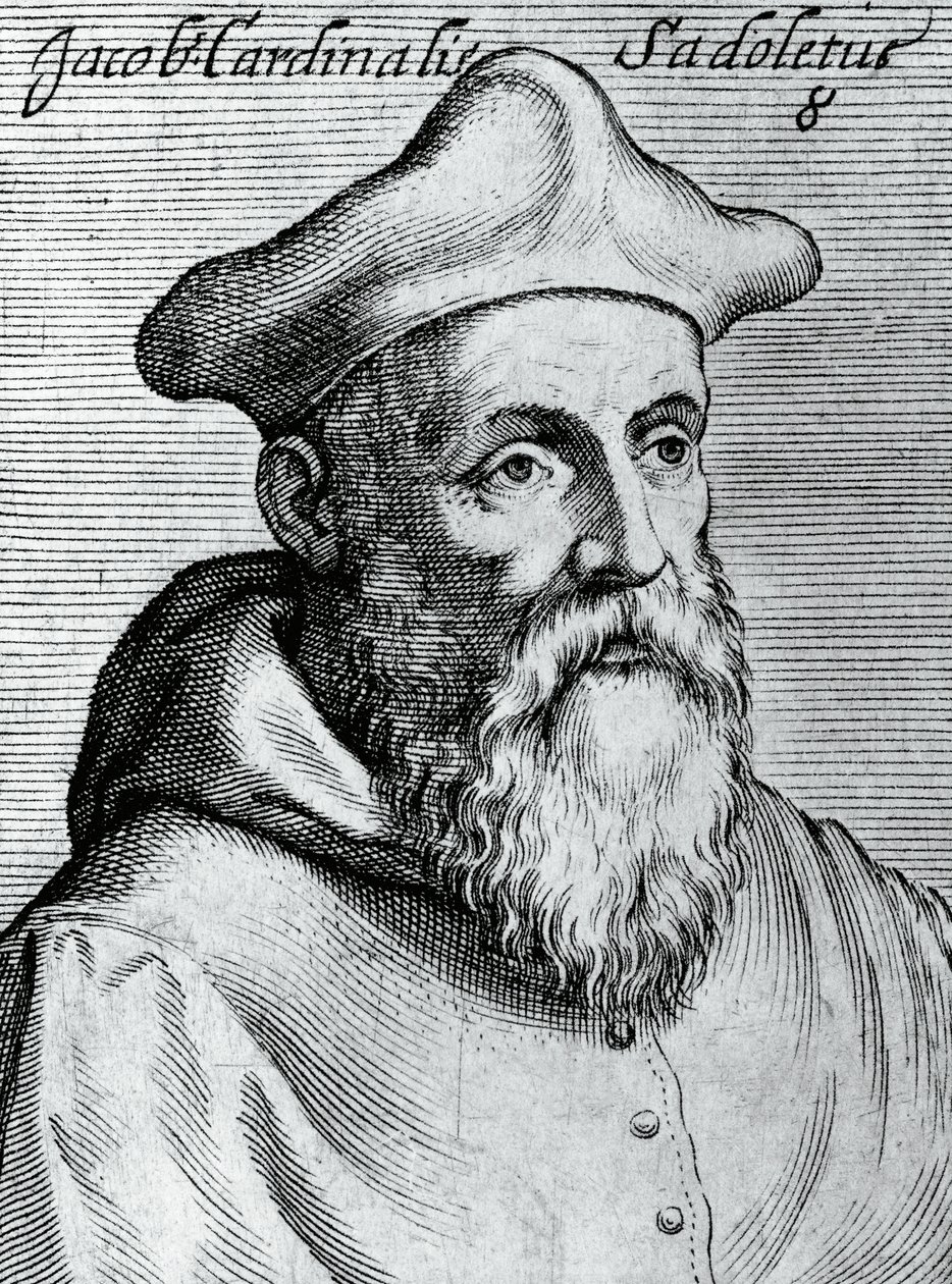 Jacopo Sadoleton (1477-1547), italialaisen humanistin, katolisen piispan ja kardinaalin muotokuva, kaiverrus Illustrissimorum, omnique virtutis, et scientiarum laude praestantissimoru virorum icones, Claudius Pernetuksen ikoneista tekijältä Unbekannt Unbekannt