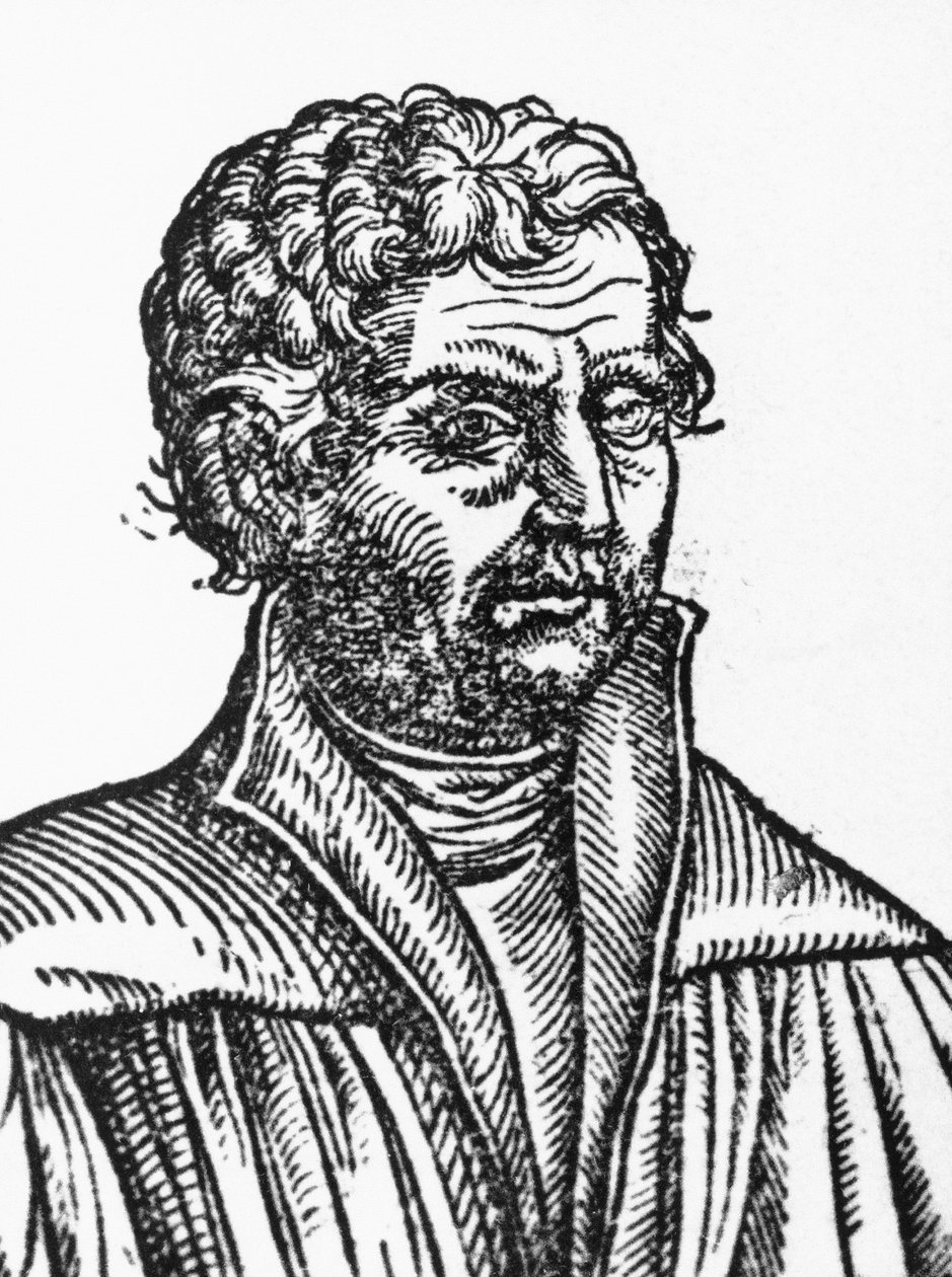 Muotokuva Johannes Reuchlinista (1455-1522), saksalaisesta filosofista ja humanistista, kaiverrus tekijältä Unbekannt Unbekannt