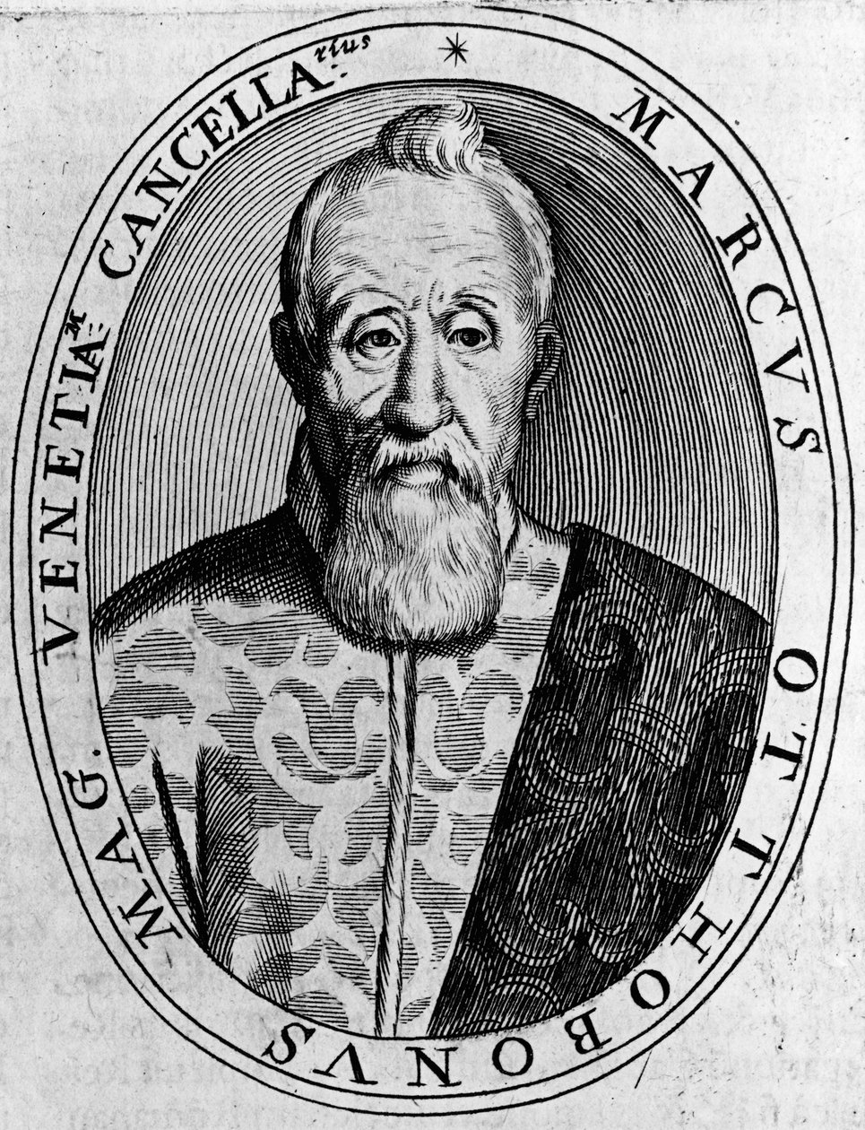 Venetsian suurkanslerin Marco Ottobonin (1554-1649) muotokuva, kaiverrus tekijältä Unbekannt Unbekannt