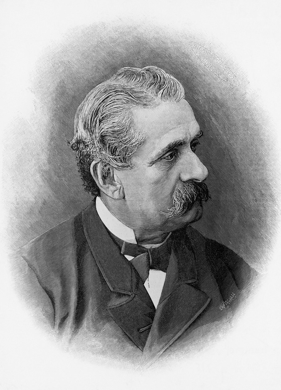Paolo Ferrarin (1822-1889), italialaisen näytelmäkirjailijan ja kirjailijan muotokuva, kaiverrus tekijältä Unbekannt Unbekannt