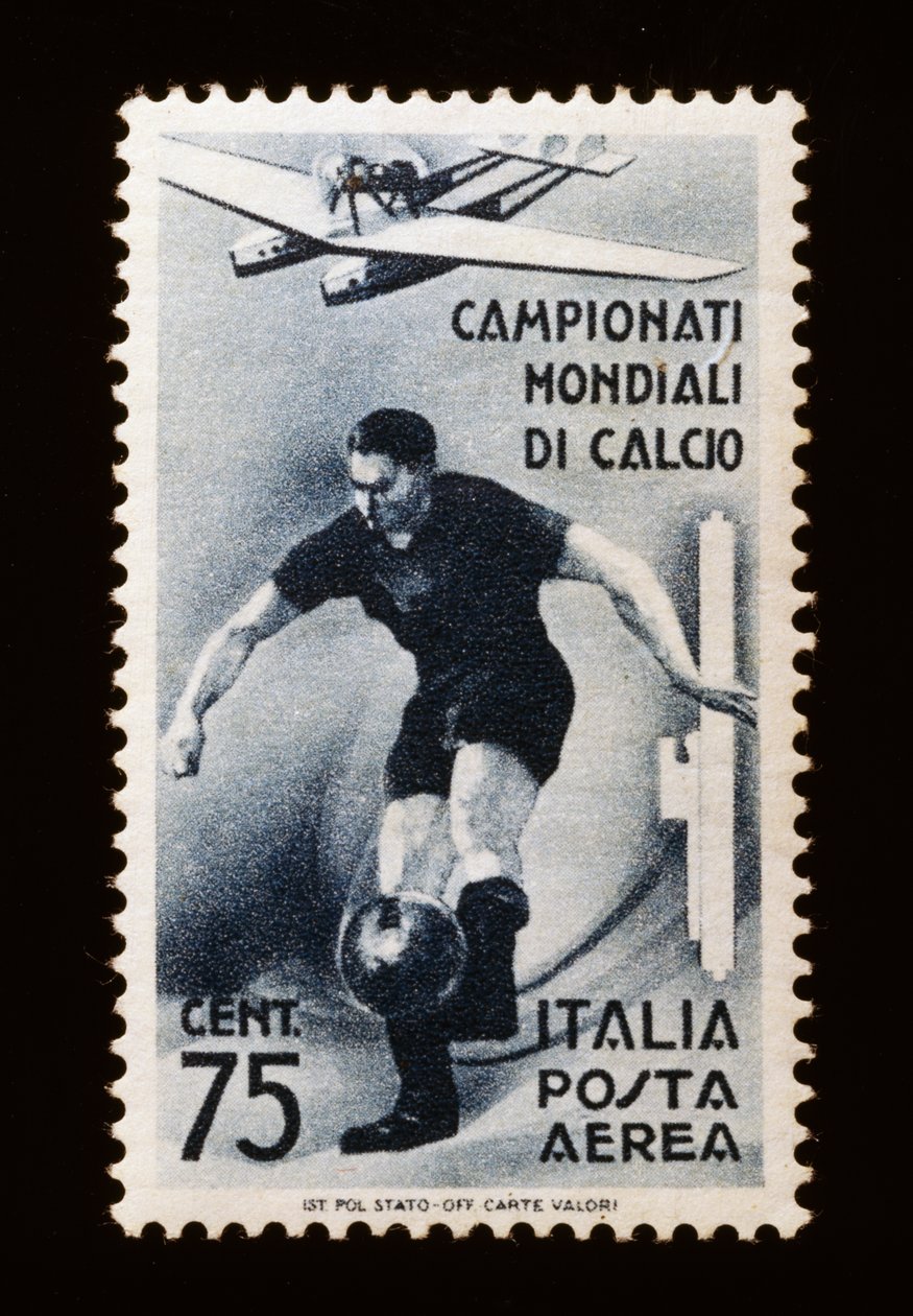 Postimerkki vuoden 1934 FIFA World Cupiin, 75 sentin lentopostimerkki, Italia, 1900-luku tekijältä Unbekannt Unbekannt