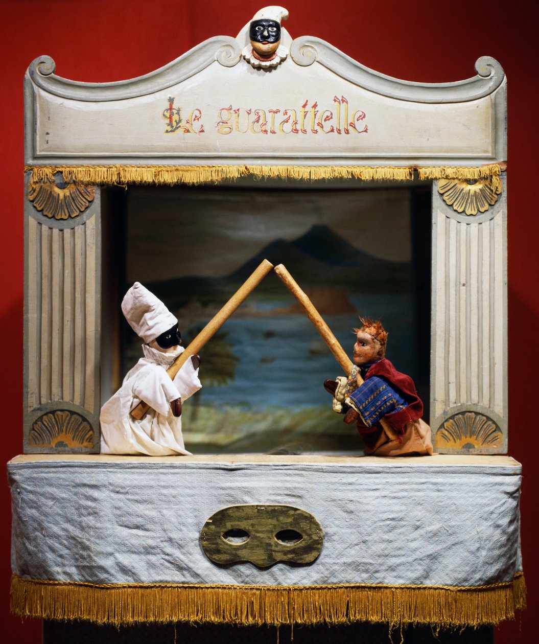 Punch (Pulcinella) ja Pasquale Terremoto, nuket Maria Imperatrice Guarattelle -teatterista, Napoli, Italia tekijältä Unbekannt Unbekannt