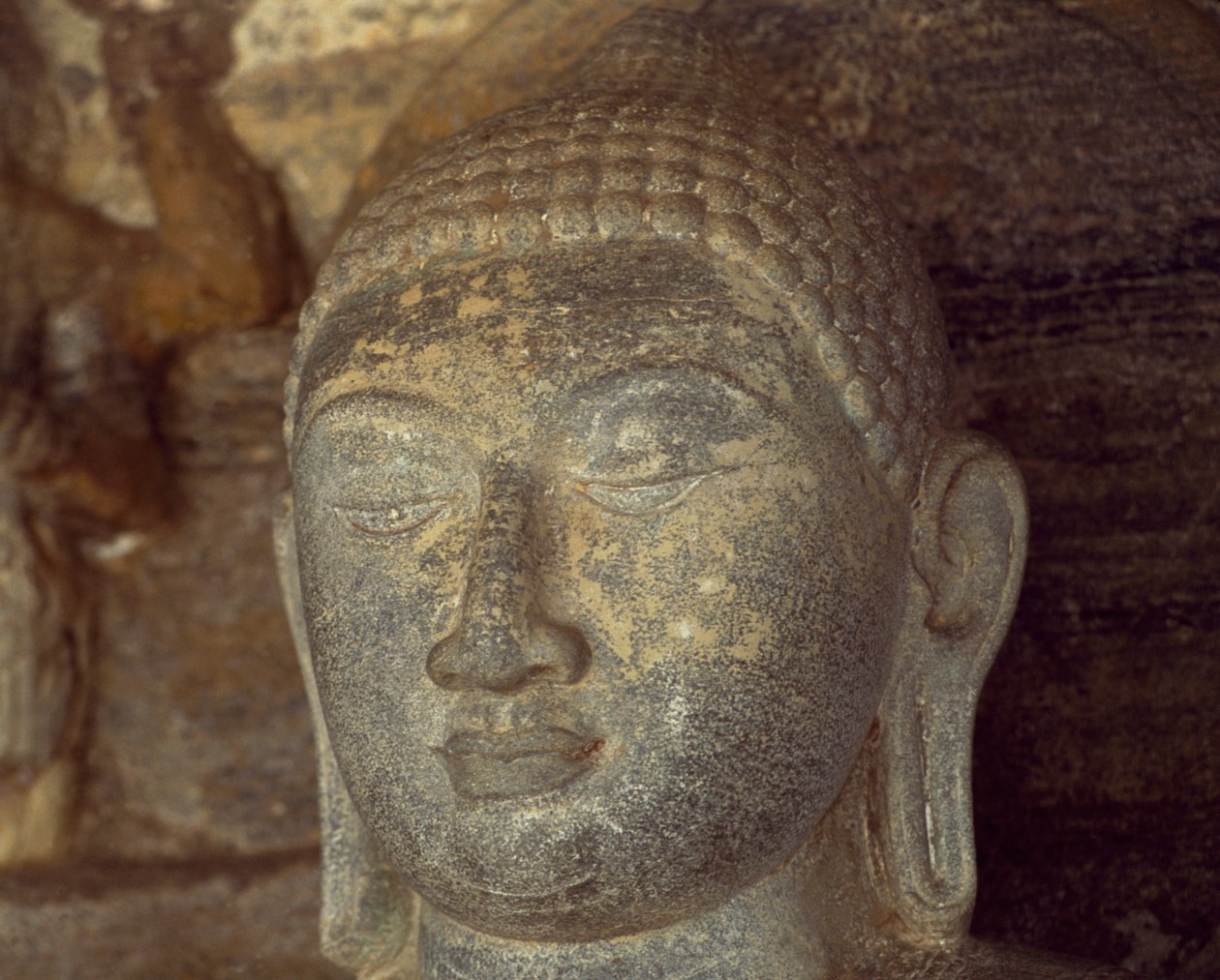 Sri Lanka, Polonnaruwa, yksityiskohta Gal Viharan Buddhan patsaasta (UNESCOn maailmanperintöluettelo) tekijältä Unbekannt Unbekannt