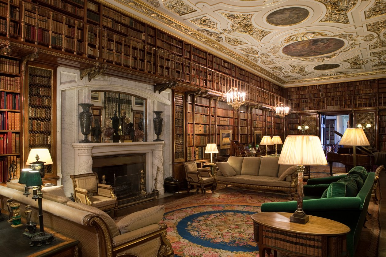 Kirjasto, Chatsworth House, Derbyshire (kuva) tekijältä Unbekannt Unbekannt