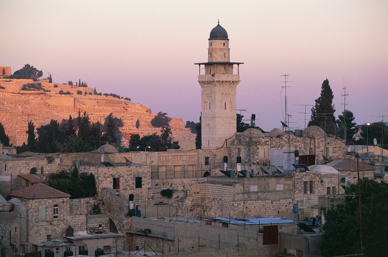 Näkymä minareetista muslimikorttelissa, Jerusalemissa (kuva) tekijältä Unbekannt Unbekannt