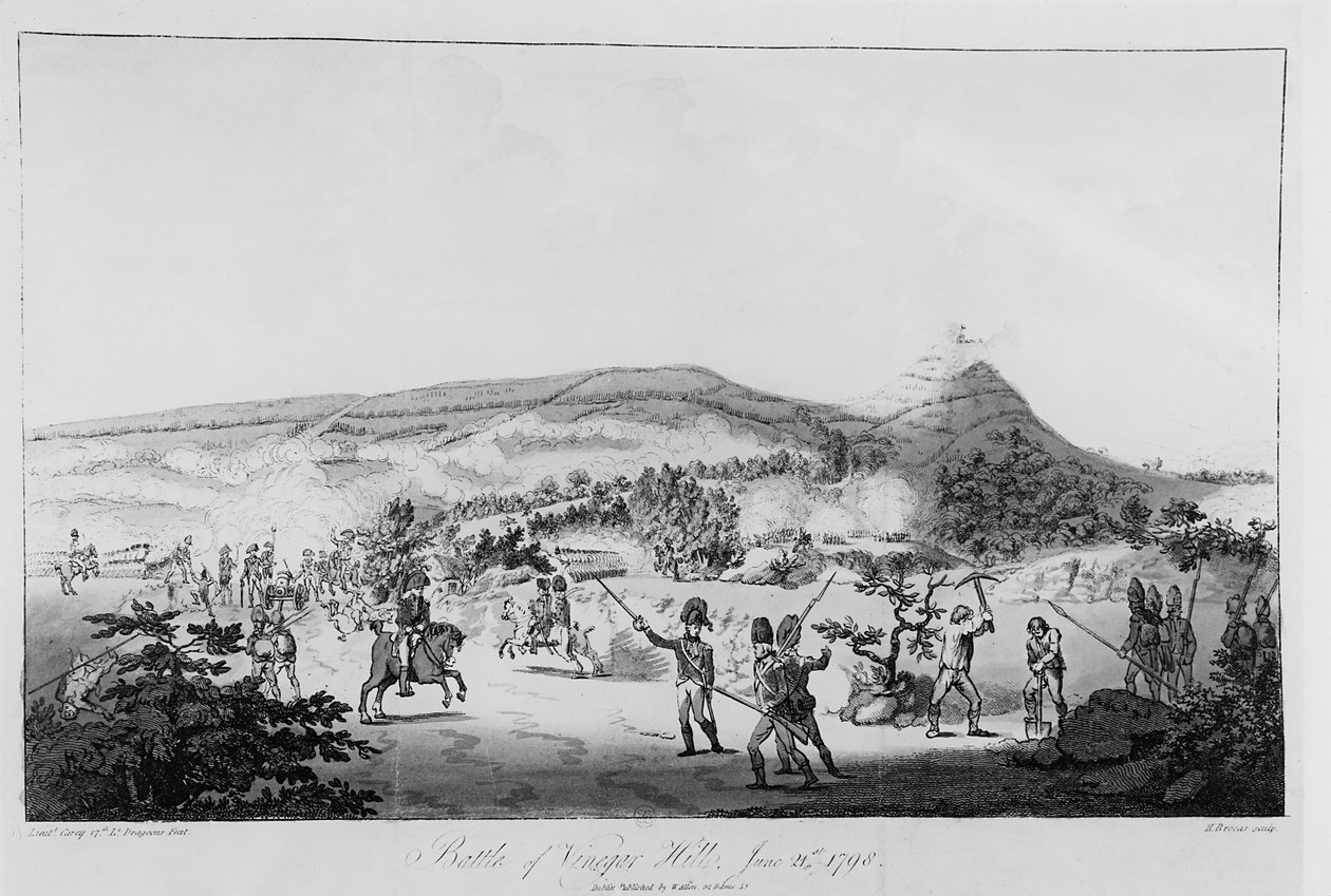 The Battle of Vinegar Hill, 21. kesäkuuta 1798, kaiverrus Henry Brocas (1762-1837) (katso värit numerosta 123758) tekijältä Lieutenant Carey