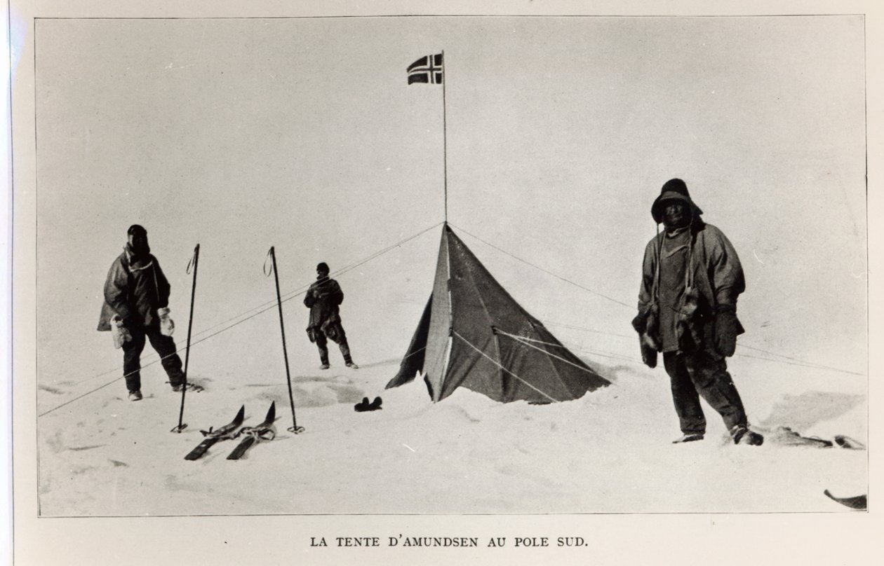 Teltan jätti etelänavalle Roald Amundsen (1872-1928) vuonna 1911, 1912 tekijältä Lieutenant Henry Robertson Bowers