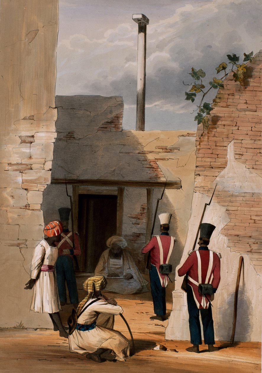 Hadjee Khan Kakusin vankila - Cabool, W. Taylorin teoksesta The Storming of Ghuznee and Khelat, 1839 tekijältä Lieutenant Thomas Wingate