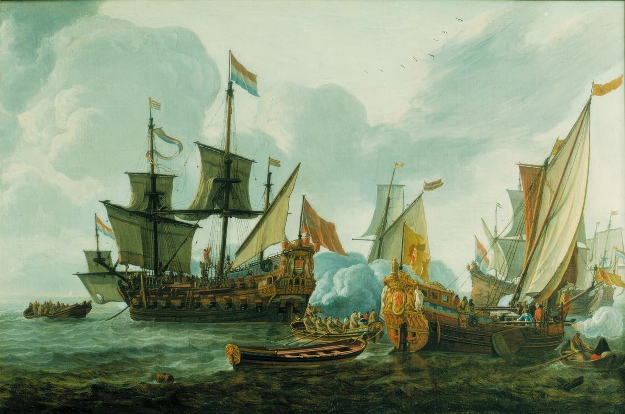 Die Abreise von Abraham Crijnssen nach West-Indien im Jahr tekijältä Lieve Verschuier