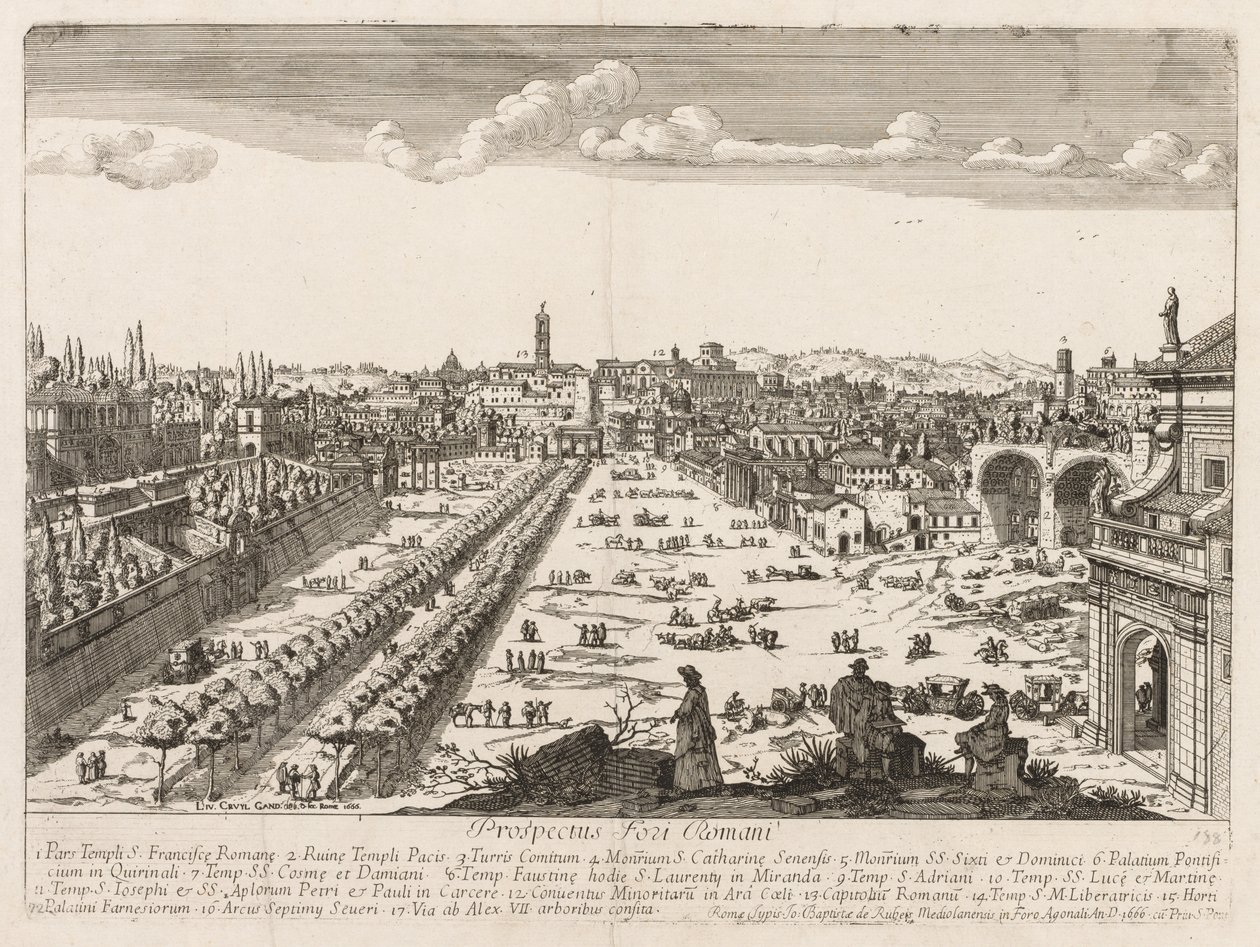 Rooman foorumi esitteestä, 1666 tekijältä Lievin Cruyl