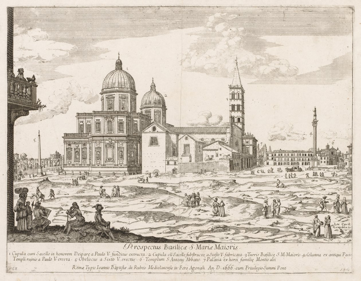Santa Maria Maggiore elokuvasta "Näkymä Rooman kaupungin maamerkeistä" tekijältä Lievin Cruyl
