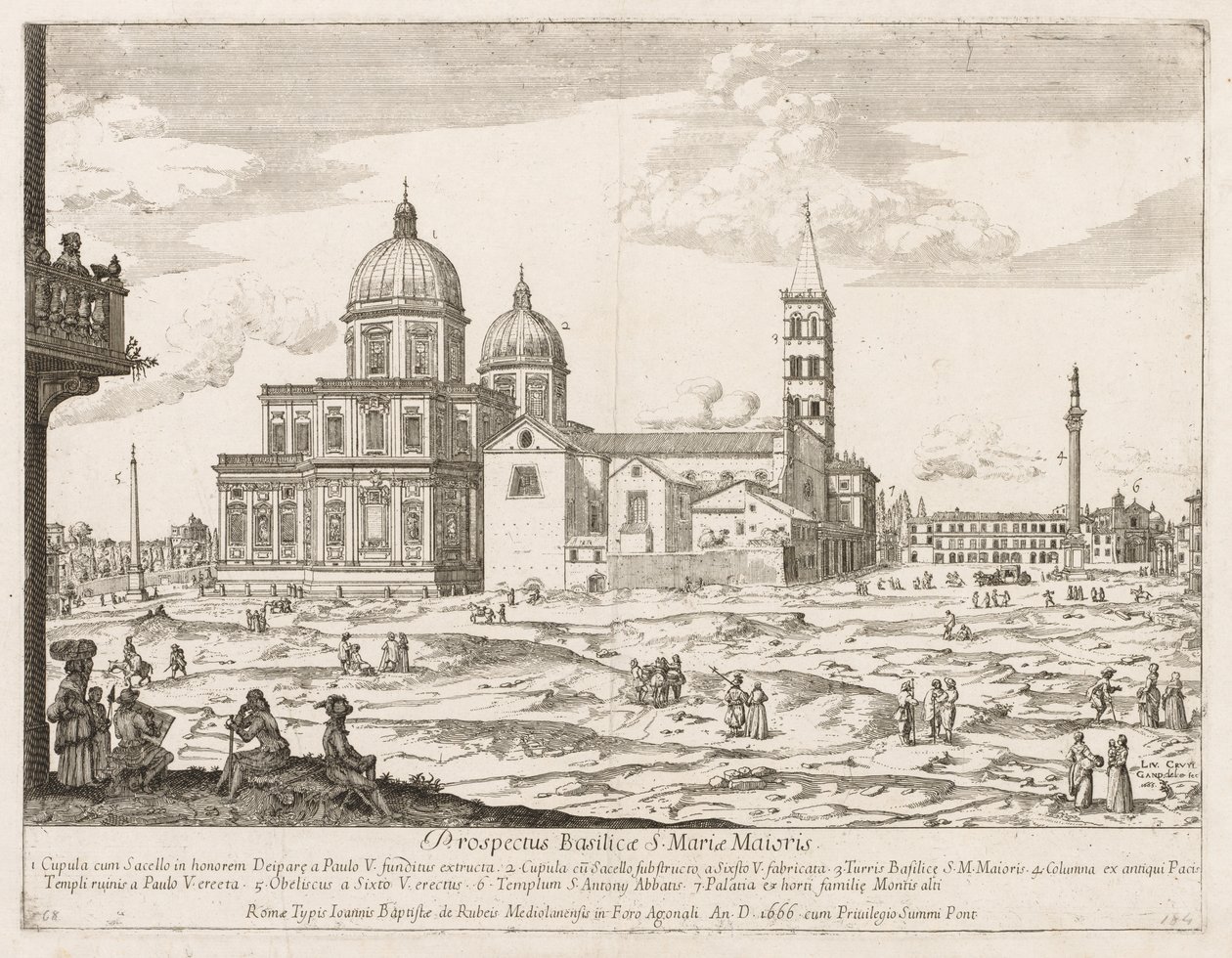 Santa Maria Maggiore Rooman kaupungin Lourumin esitteestä, 1666. tekijältä Lievin Cruyl