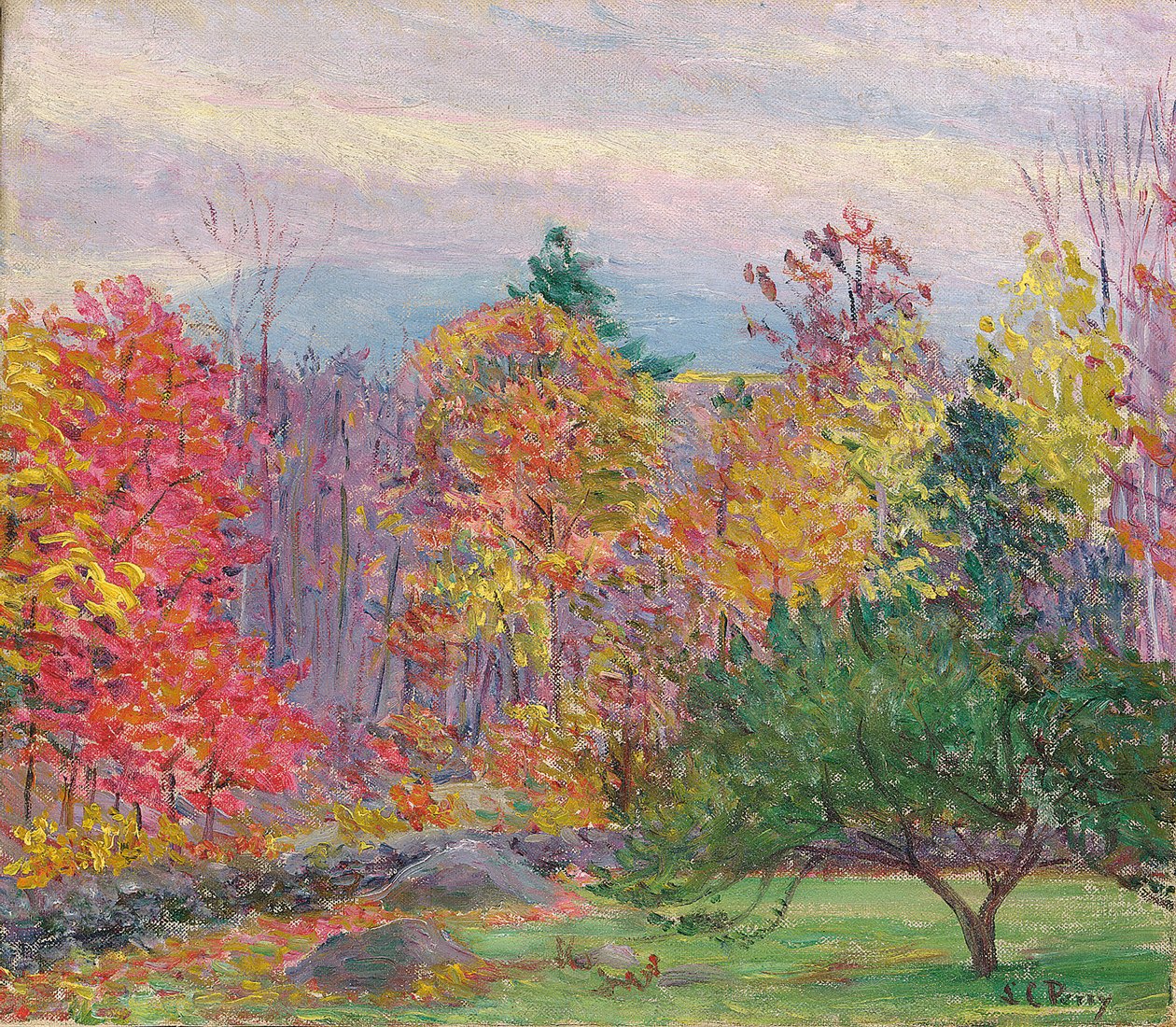 Maisema Hancockissa, New Hampshiressa, lokakuussa 1923 (öljy kankaalle) tekijältä Lilla Cabot Perry