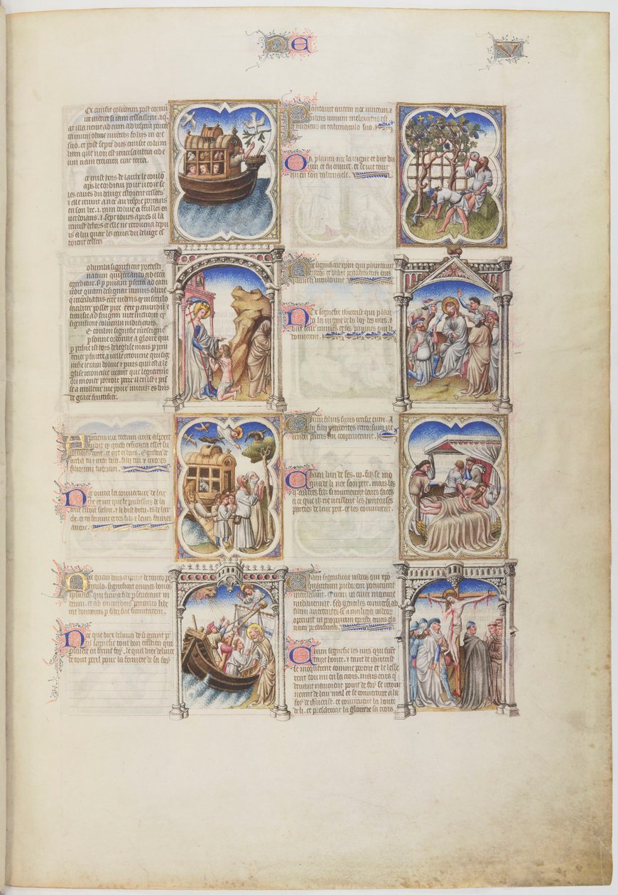 Bible moralisée, Nooan elämä, folio 5r. tekijältä Limbourg Brothers