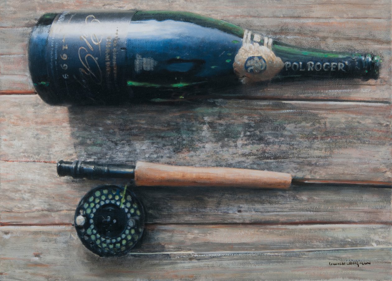 Pullo ja sauva I, 2012 (akryyli kankaalle) tekijältä Lincoln Seligman