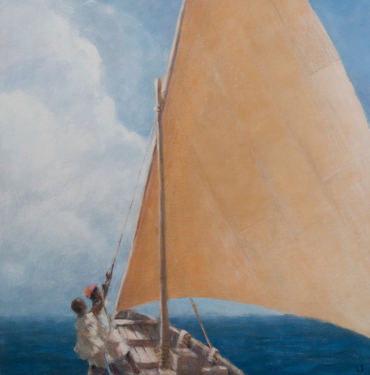 Dhow, Kilifi, 2012 (akryyli kankaalle) tekijältä Lincoln Seligman