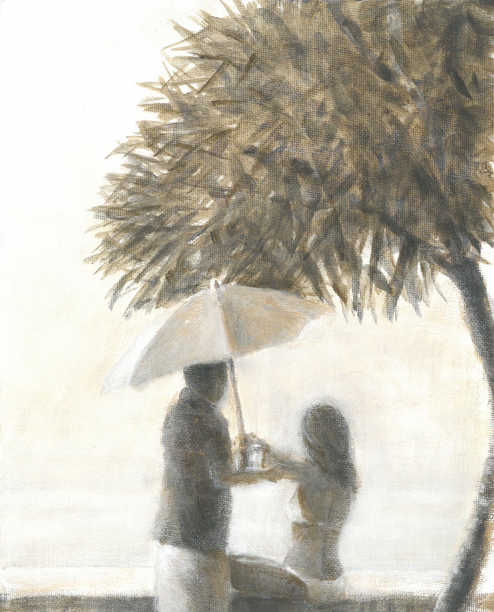 Drink Under a Tree, 2015 (akryyli kankaalle) tekijältä Lincoln Seligman