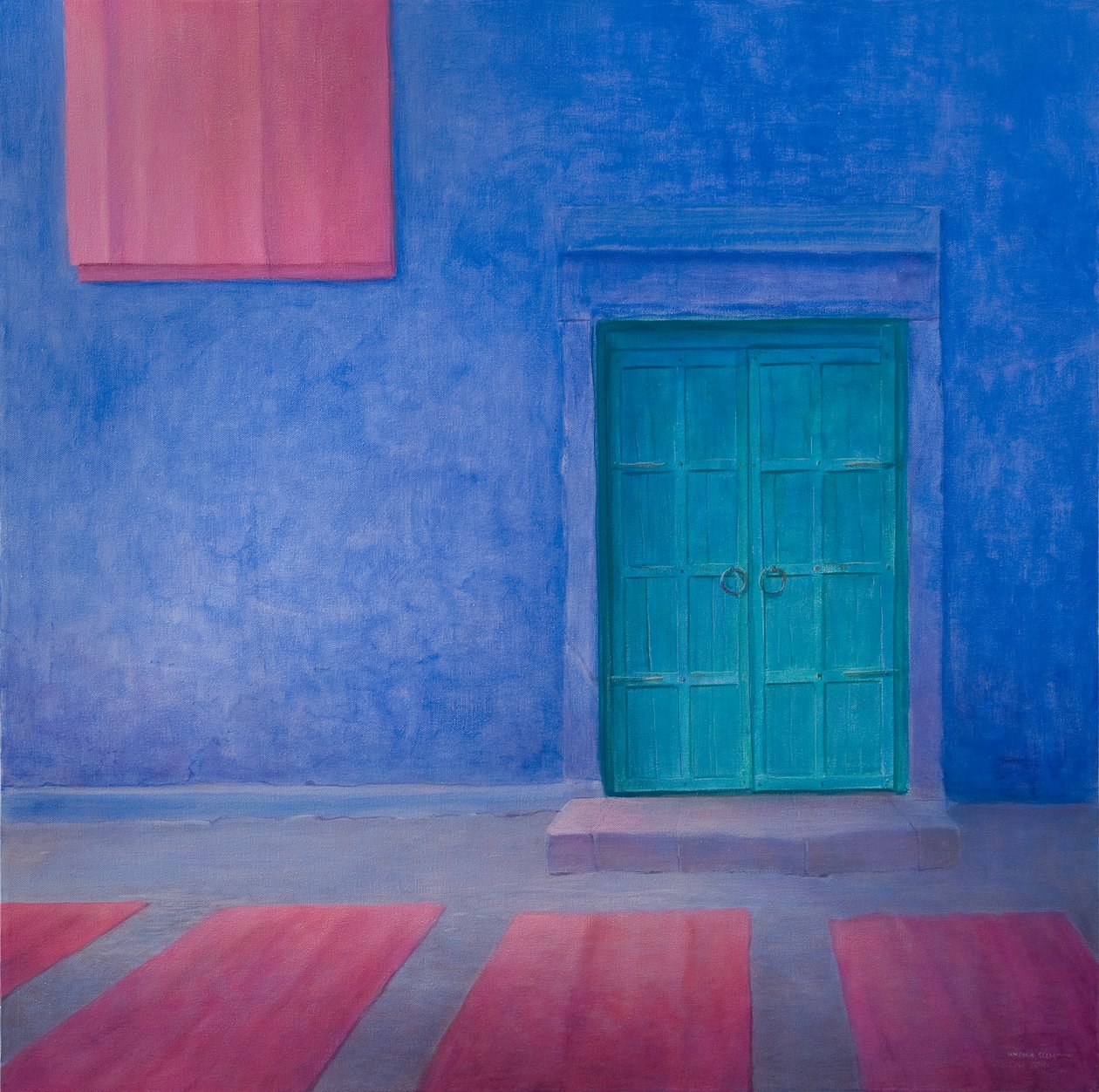 Green Door Jodhpur, 2010 (akryyli kankaalle) tekijältä Lincoln Seligman