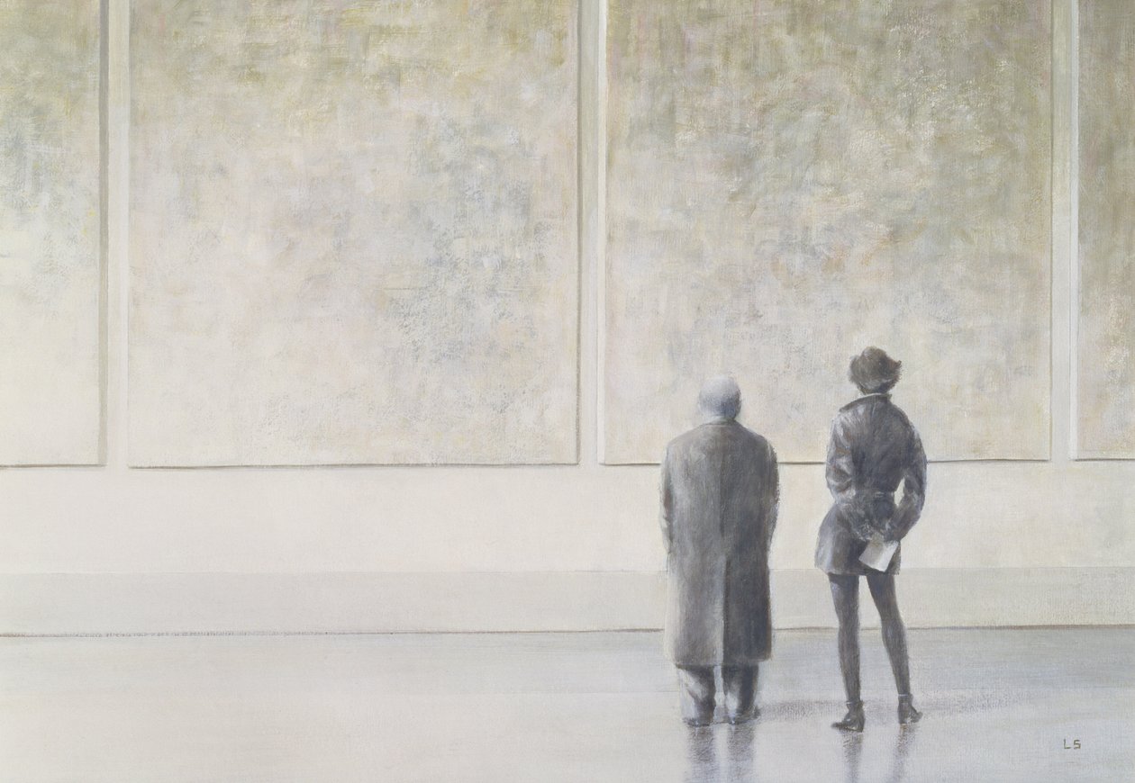Mies ja nainen taidegalleriassa tekijältä Lincoln Seligman