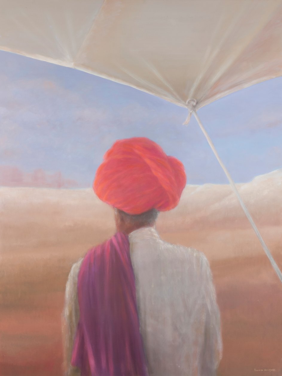 Rajasthanin maanviljelijä, 2012 (akryyli kankaalle) tekijältä Lincoln Seligman
