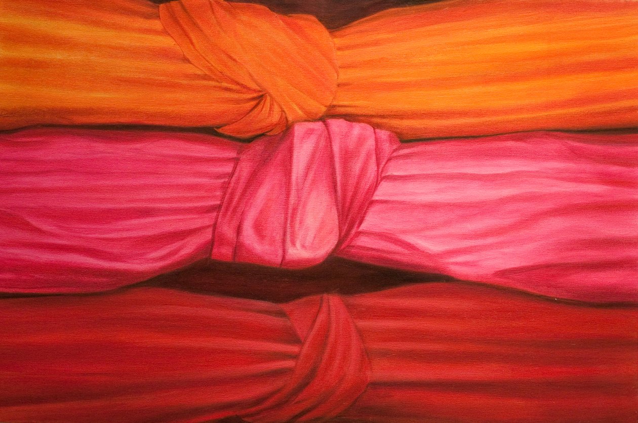 Silk Knots, 2010 (akryyli kankaalle) tekijältä Lincoln Seligman
