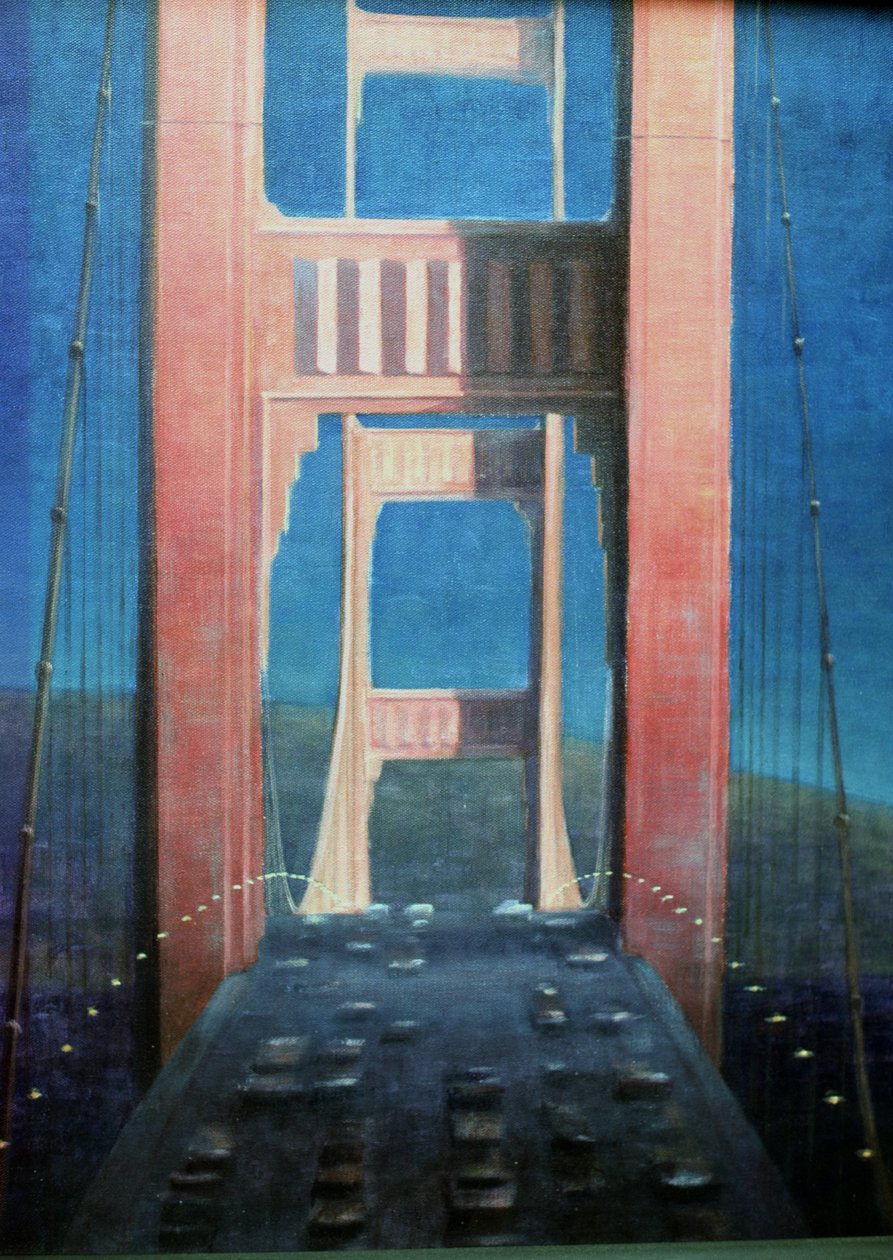 Golden Gate Bridge, 1992 (akryyli kankaalle) tekijältä Lincoln Seligman